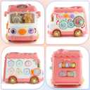 Montessori Toy for 1+ Year Old Girls, 10-in-1 Musical Learning Bus Baby Toys for 12-18 Months Present, Educational Developmental Sensory Toy, First Birthday Gifts for 1 Year Old Girl Toddlers