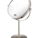 ALHAKIN 10x Magnifying Makeup Mirror, 8 Inch Tabletop Mirror with 1X/10X Magnification Double Sided, Standing Bathroom Makeup Mirror for Desk, Nickel