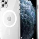 Temdan for iPhone 11 Pro Case Clear, Compatible with Magsafe, Anti-Yellowing, Military-Grade Protection, Shockproof Slim Magnetic Phone Case Cover, Transparent