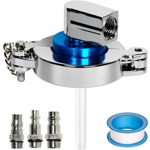 43mm Brake Bleeder Adapter Kit Compatible with Toyota and Lexus, 3 Air Fittings & 13ft Teflon Tape, Aluminum 43mm Master Cylinder Adapter, 1/4-Inch NPT Industrial Fitting, Works with Brake Bleeder Kit