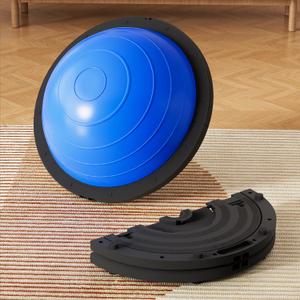 Vtory Foldable Balance Ball, Upgrate Half Ball Balance Trainer for Workout, 1300 lbs Capacity Stability Ball, 23.5 Inch Yoga Half Ball, with Resistant Band & Foot Pump, Full Body Workout, No-slip (BLUE)