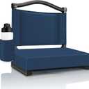 HABUTWAY Stadium Seats with Back Support and Thick Cushion Bleacher Seats with Backs and Cushion Wide, Stadium Chairs Include Shoulder Strap and Pocket, Perfect for Sports Events (1 PC, Navy Blue)
