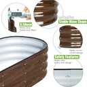 SnugNiture Galvanized Raised Garden Bed Outdoor, 2 Pcs 4x2x1ft Oval Metal Planter Box for Planting Plants Vegetables, Brown