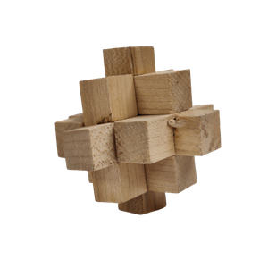 6IN Wood Geo Decor Natural