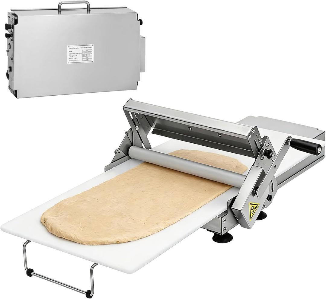 Folding Dough Sheeter 40.9"x15.5" for Bread and Pastries (2 Rolling Boards) | Manual Stainless Steel Dough Machine, Adjustable Thickness, Portable Manual Sheeter Machine