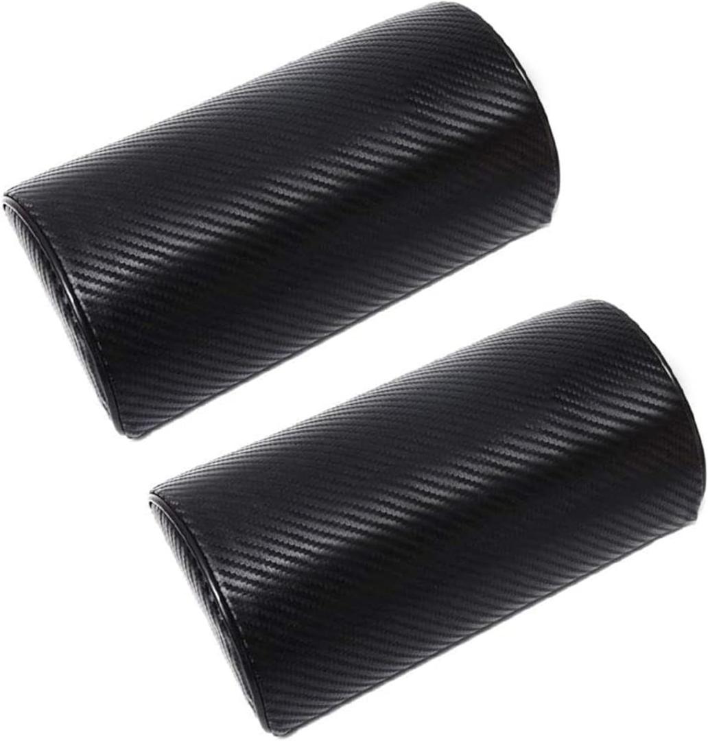 Riloer Black Neck Pillows Pair, Universal Soft Headrest Cushions, Memory Foam Auto Head Rest Driving Seat Covers, Breathable Removable Cover Easy to Wash