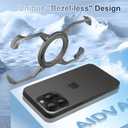 Adaivia Phone Case, Suitable for iPhone 16 Pro, Simple Frameless Design, with Magnetic Phone Stand Metal Shell (Titanium Color)