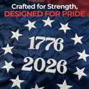 250th Anniversary USA Flag 3x5Ft, Durable Nylon Betsy Ross Flag Heavy Duty, Sewn Stripes and 13 Star American Flag Heavy Duty with 2 Brass Grommets for Indoor and Outdoor Use