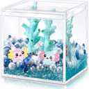 HyDren Mini Axolotl Figures Toy DIY Axolotl Tank Handmade Craft Birthday Party Gifts for Bedroom Living Room Home Table Decorations(Cute Coral,Lake Blue)