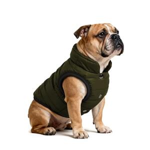 AURUZA Dog Winter Coat, Warm Waterproof Dogs Jacket Small Pet Vest for Medium Dogs Windproof Pet Fleece Vest Snow Jacket for Cold Weather(Army Green, XL)