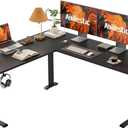 Agilestic L Shaped Standing Desk Adjustable Height, Electric Corner Standing Desk, 63 x 55 inch Sit Stand Computer Table with Splice Board, Gaming Table, Black