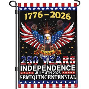 Motivational 250 Year American Anniversary Flag 250th Anniversary USA Flag 4th of July We The People 1776 Patriotic American Garden Flags for Outside 12x18 Double Sided Outdoor 250 Merchandise Decorations