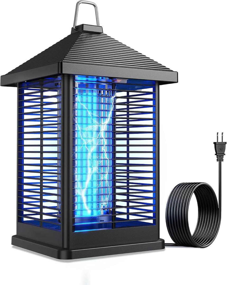4000V Electric Bug Zapper Outdoor Indoor with Auto Smart Light Sensor – RATOGE Mosquito Zapper IPX4 Waterproof, Mosquito Killer, Insect Fly Trap Covers 2100 sq ft for Patio, Garage, Backyard, Porch