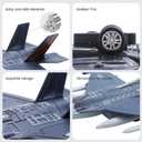 Double Fighter Jet Toy, F35 & F16 Diecast Planes with Lights & Sounds, Pull Back Military Airplane Toy Gift for Toddler,Kids, Boys