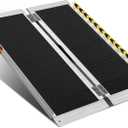 ORFORD Portable Wheelchair Ramp 3FT, 35.7''L28.7''W Handicap Ramps, Non-Skid Aluminum Wheel Chair Ramp, Threshold Ramps for Doorways, Wheelchair Ramps for Home Steps, Stairs, Entry, Doorways (3FT (Usable height 3-9 inch))