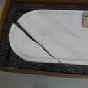 Koville African Natural White Marble Decorative Tray, 10" x 5" Marble Vanity Tray for Bathroom Countertop Organizer Stone Trays, Catchall Tray for Perfume, Candles, Jewelry (Namib Bianco White)