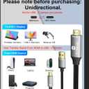 Reborn HDMI to USB C Cable Adapter [6FT 4K@60Hz], Uni-Directional HDMI (Source) to USB-C (Monitor) with USB Power for AR Glasses XREAL OneAir 2 Pro/VITURE Pro/RayNeo Air 2s,PS5,Portable Monitors