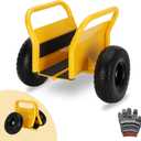 Heavy Duty Panel Dolly Slab Dolly Two Comfortable Handles 10 Inch Solid Rubber Tires Supports Up to 1000 Pounds All Terrain Movement Ideal for Heavy Drywall Sheets and Door Material Transport (Yellow)