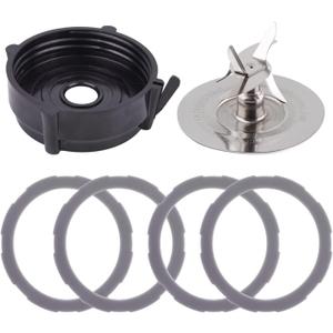 Replacement Blender Parts for Oster Pro 1200 Blender, Includes Stainless Steel Blender Cutter Blade 164160, Jar Base Bottom Cap 179854-000-000 and 4Pcs Silicone Rubber Gaskets 182341-000-842