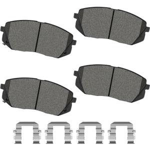 Ceramic Front Brake Pads with Hardware Fit for Hyundai Sonata 2015 2016 2017 2018 2019, Kona Electric 2021 2022 2023 2024, Kia Optima 2016 2017 2018 2019 2020