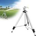Heavy Duty Impact Sprinkler on Tripod Base,36 Inch Tripod Sprinkler with Brass Nozzle for Yard Large Area,Extra Tall 360 Degree Rotating,Waters Up to 80 Ft,Legs Extend Up to 36"
