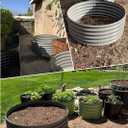 A ANLEOLIFE 2-Pack 4ft x 18 Tall Galvanized Raised Garden Beds Outdoor, Round Metal Planter Box for Planting Vegetables Flowers Herb, Anti-Rust & Easy-Setup, Quartz Grey, 41.5ft Tall