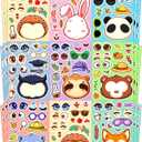SmilinFit 24 Sticker for Kids, Animal Stickers, DIY Party Favors