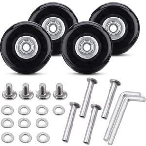 OCGIG Set of 4 Luggage Suitcase Replacement Wheels Repair Axles Repair Kit (50x18mm, 50x18mm)