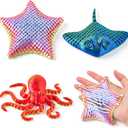 JOYIN 3 Pcs 3D Printed Fidget Toys, Articulated 3D Printed Octopus, Ray & Starfish, Flexible 3D Printed Sea Creatures for Stress Relief, Cool 3D Printed Stuff for Desk Decoration
