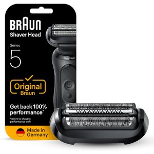 Braun Series 5 Electric Shaver Replacement Head, Easily Attach Your Shaver Head for a Shave as efficient as Day one, Compatible with New Generation Series 5 Shavers, 54B, Black