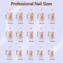 Misssix French Gel Nail Tips, 150Pcs French Tip Press on Nails Long Square Design, No Need to File Tips Pre-lasting, Fake Nails for Nail Art DIY 15 Sizes