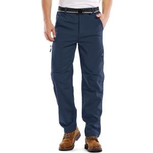 Jessie Kidden Mens Waterproof Hiking Pants, Outdoor Snow Ski Fishing Fleece Lined Insulated Soft Shell Winter Pants (36, Blue)