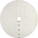 48-Inch Cable Sweater Knit Christmas Tree Skirt with Wooden Toggles, Cream