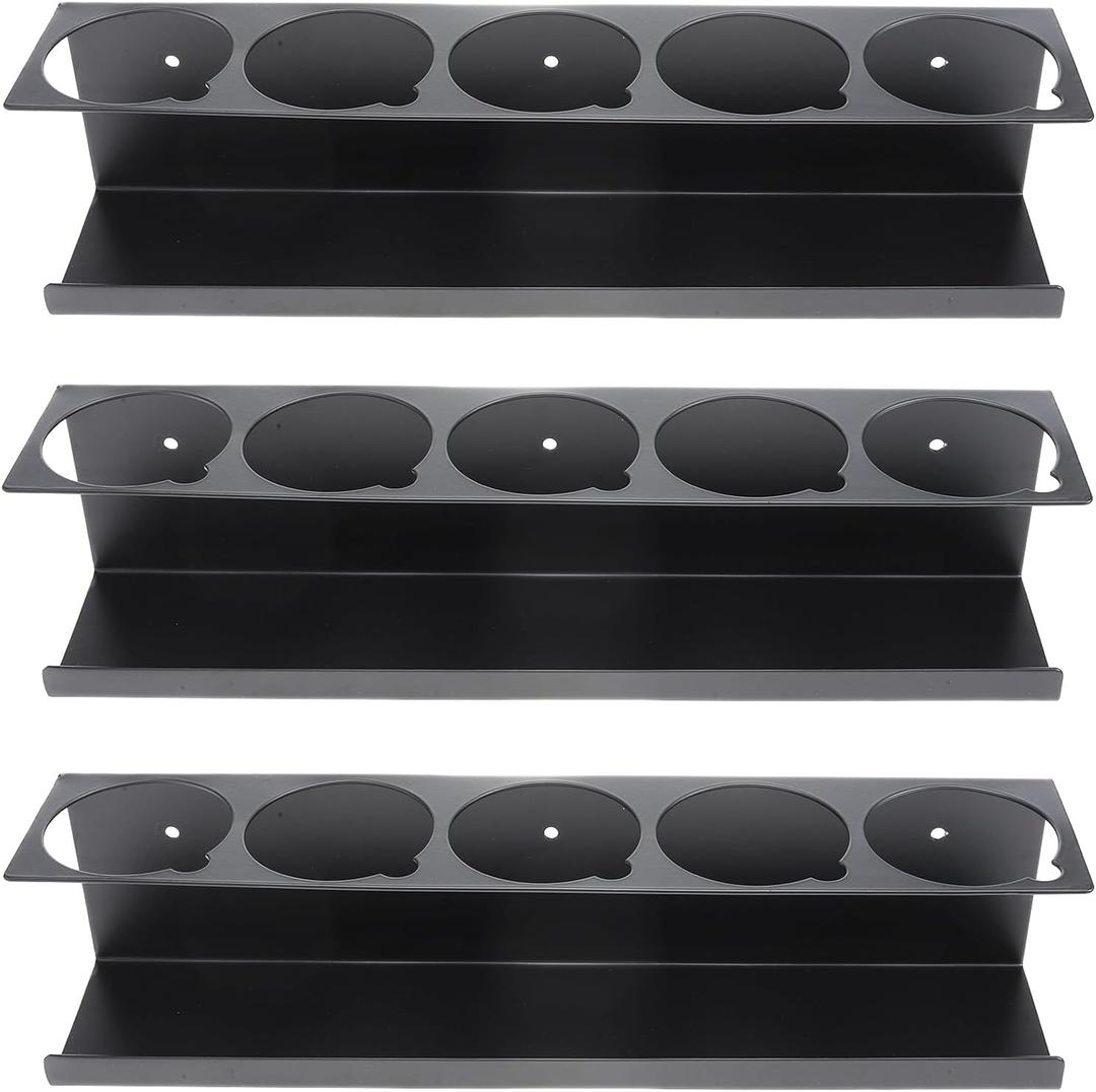 RealPlus Aerosol Spray Can Holder Rack Organizer, 5 Can Spray Bottle Holder Heavy-Duty Steel Wall Mounted for Garage and Workspace, Pack of 3