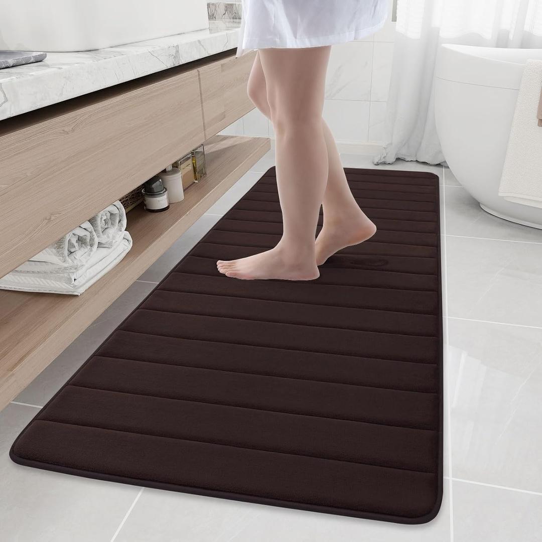 Memory Foam Bath Mat 70 x 24, Ultra Soft Absorbent Bathroom Rugs