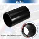 uxcell 3.5" ID 6" Length 4-Ply Reinforced High Temp Straight Coupler Silicone Reducer Hose Black for Car Intercooler Intake Piping