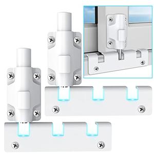 Upgrade Sliding Glass Door Lock: 2 Pack Child Proof Window Locks Vertical Install on The Top Bottom of Doors as Slide Door Security Bar Keep Home Safety, Foot Adjustable Kick Lock for Patio Apartment