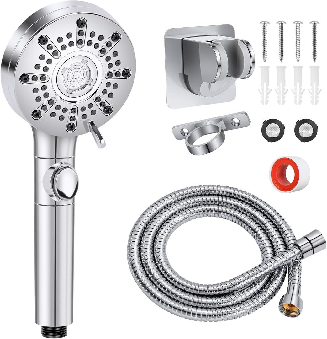 RV Shower Head with Hose, Shower Head with Handheld, 6 Modes High Pressure Shower Heads for Home/RV/Camper/Travel Trailer