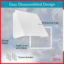 Outdoor Dryer Vent Cover with Mesh 8x8 inch - Metal Wall Rain Cover with Bird Protection Guard - White Vent Hood with Grid - Weatherproof Exhaust Grille for Duct Openings