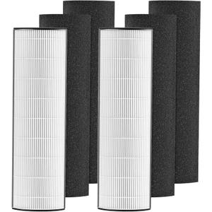 2-in-1 HEPA Replacement Filter Compatible with Pure Enrichment PureZone Elite 4-in-1 Air Purifier (PEAIRTWR), Carbon Activated Pre-filter + HEPA Air Filter, 2 Pack