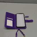 Harryshell Compatible with iPhone 15 / 14 / 13 6.1 inch 5G Wallet Case with Zipper Cash Pocket, Multi Card Slots, Wrist Strap Lanyard (Floral Purple)