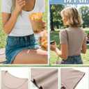 Neer 3 Pack Fitted Ribbed Scoop Neck T-Shirts for Women, Tight Short Sleeve Tops Slim Basic Tee Trendy Summer Blouses (S)