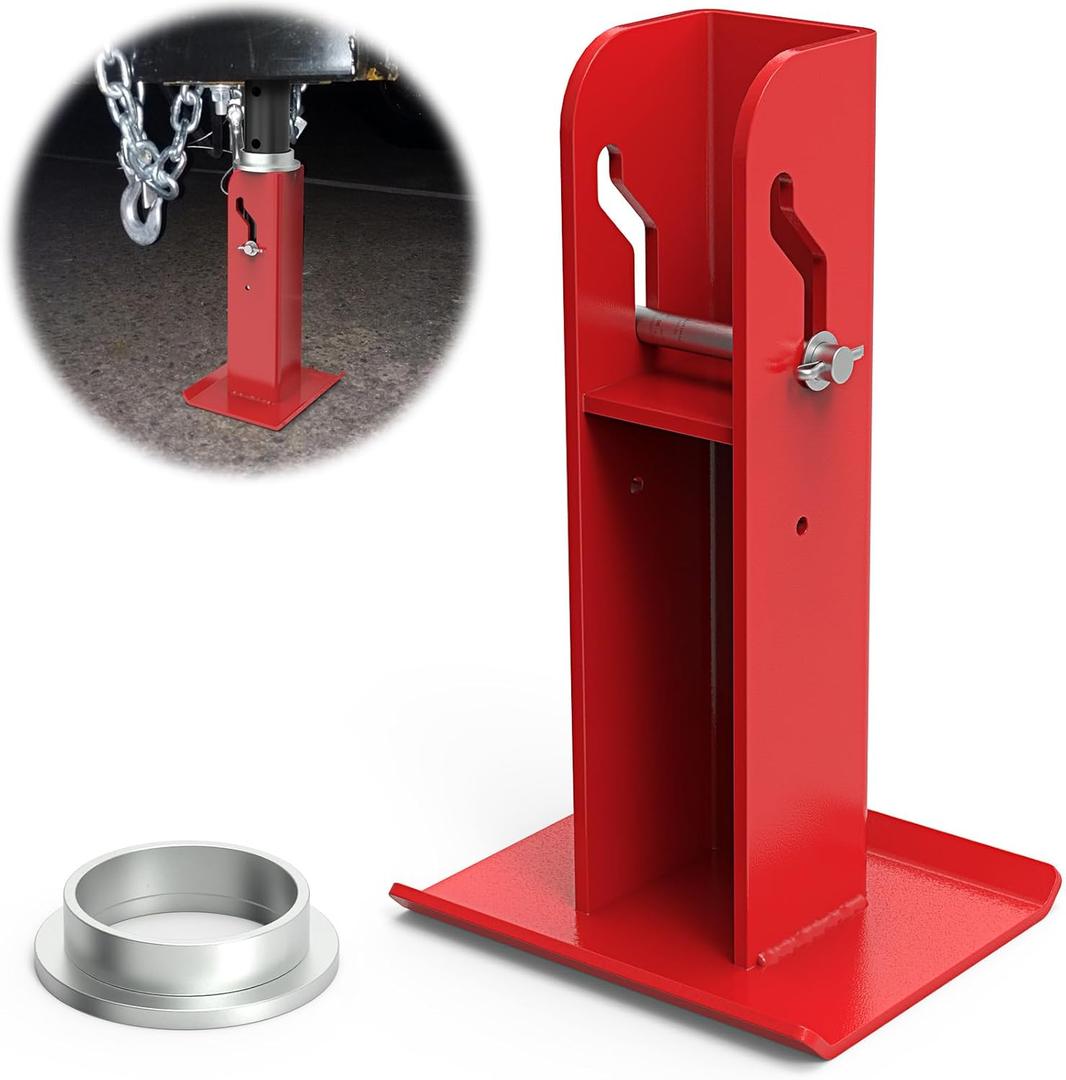 6'' Trailer Tongue Automatic Fold-Up Jack Foot Plate for 2-1/4" Jacks 2 Inch Inner Jack Tube for ATV/Snowmobile VNose Trailer