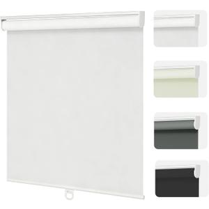 Changshade Blackout Roller Shades Cordless for Windows,100% Room Darkening Window Blinds for Bedroom,Thermal Insulated UV Protection,Easy Install Pull Down Shades for Home,48" w x 72" h,White