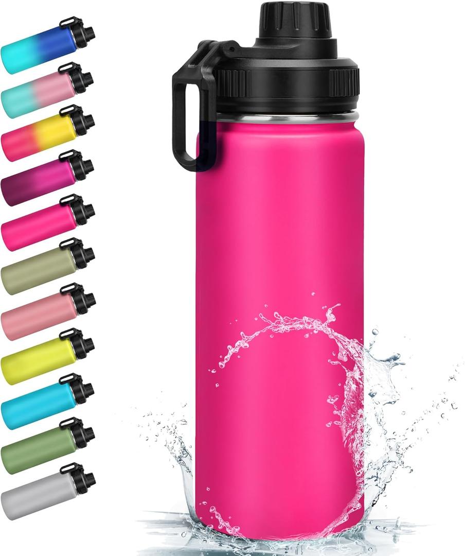 18 oz Stainless Steel Water Bottle with Spout Lid, Vacuum Insulated Double Wall Water Bottle Wide Mouth Leak Proof BPA Free Keeps Cold 18 Hours or Hot 8 Hours(Light Army Green)
