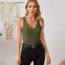 VICHYIE Tank Tops for Women Summer Sleeveless Shirts V Neck Ribbed Slim Fitted Tops Cami Blouses (XS)