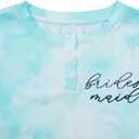 LOTUCY Bride Pajama Set Bachelorette Pjs Women Casual Tie Dye Pajama Bridal Party Pajamas Set Short Sleeve Sleepwear (S)