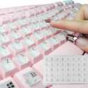 80 Pcs Keyboard Sticker for Long Nails Typing and Gaming, Symbolic and Alphanumeric Sticky Silicone Keys for Keyboards and Laptop (Translucent)
