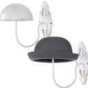 MyGift 2 Pcs Hat Display Wall Mount, Hat Holder, Cowboy Hat Rack for Wall, Baseball Cap Wig Helmet Organizer, White Metal