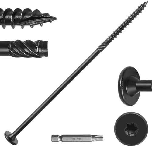 #14 x 8 Wood Structural Lag Screws 300Pcs Star Drive Decking Screws, Rust Resistant Timber Screws for Timber/Log/Landscaping Wood